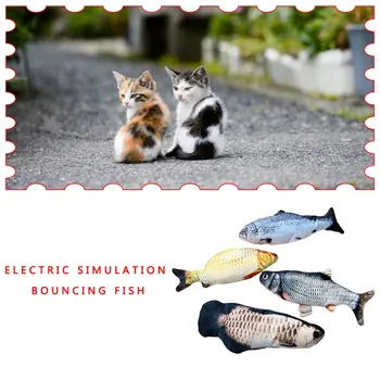 Elektros Interaktyvi Katė Pinti Žuvų Pliušinis Katžolių Žuvų Mėtų Katžolių Kramtomoji Žaislai Katėms Interaktyvus Naminių Reikmenys