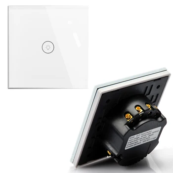 ES/UK standartas 1Gang WiFi sienos touch jungiklis Nuotolinio wirless šviesos jungiklis tuya smart gyvenimo app kontrolės sienos jungiklis, dirbti su 