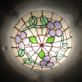 Europos Baroko 12 colių E27 110-240V Dvasinė Šviesa Tiffany Turas Stiklo lempų gaubtų lamparas de techo abajur