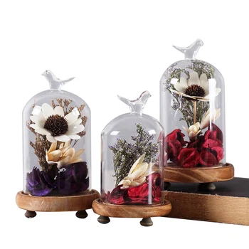 Europos Sausų Gėlių Konteinerių Paukščių Stiklo Danga Ornamentu Namų Dekoro Priedai Miegamojo Puošmena Amatų Vestuvių Priedai