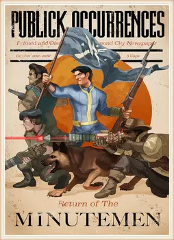 Fallout 4 Žaidimas Plakatai Aukštos Kokybės Sienų Lipdukus Balta Kreidinio Popieriaus Spausdina Namų Puošybai Home Art Prekės