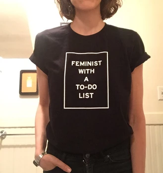 FEMINIZMO SU DARBŲ SĄRAŠAS T-shirt feministe marškinėlius rasistinių 90-ųjų mados tees šūkis grafinis tees goth grunge estetikos viršūnių K712