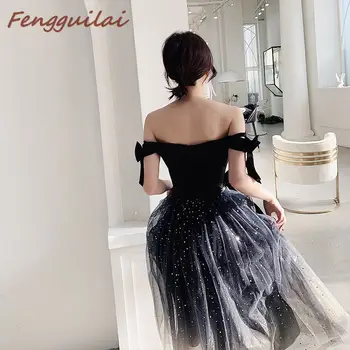 FENGGUILAI 2019 Seksualus China Maxi Suknelė Moterims Seksualus Vakaro Šalis Suknelė Velniop Kaklo Elegantiškas Vestuvių Vestido De Fiesta Black