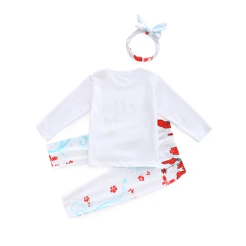 Foral baby girl drabužiai naujagimiams drabužių nustatyti naujagimių drabužiai, pasauli atspausdintas t-shirt su kelnes ir nemokama ekrano užsklandą 3pcs/set