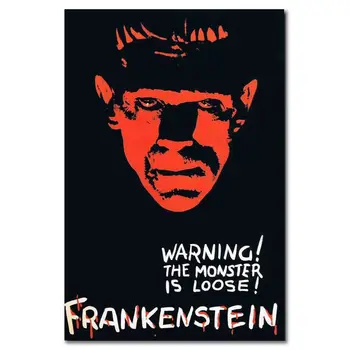 Frankenšteinas Universalus Monstras Siaubo Filmas Kino Siena Lipdukas Šilko Plakatus Šviesos Drobės Namų Puošybai