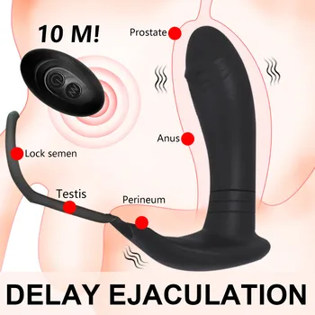 G Spot Klitorio Dildo Silikono Vibratorius Su 10 Rūšių Vibruojančiu Prostatos Massager Atidėti Ejakuliacija Žiedai Analinio Sekso Žaislus Vyras