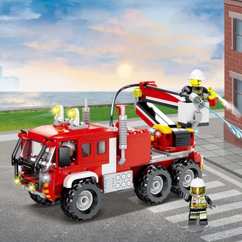 Gaisro Serijos Apšvietimo Miškų Priešgaisrinės Gelbėjimo Sunkvežimio Modelis Statybinių Blokų Gaisro Plokštumos Gaisrininkas Plytų Rinkinių Duomenys Švietimo Žaislai Vaikams
