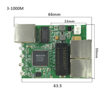 Gamyklos tiesioginio tiekimo ANDDEAR aukštos kokybės pigių 3-port Gigabit switch module plačiai naudojamas LED eilutė 3 port 10/100/1000M