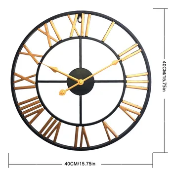 Geležies Meno Retro Sieninis Laikrodis Modernus Laikrodis Romėniškais Skaitmenimis Silent sieninis laikrodis Kvarcinis Namų Dekoro-Geriausia Dovana