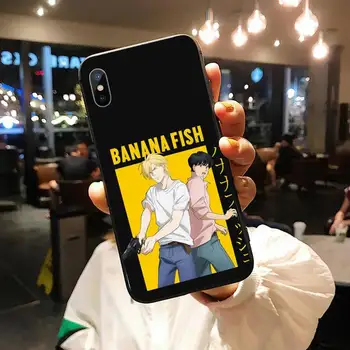 Geltonas Bananų Žuvų Anime Telefono dėklas skirtas iPhone 11 12 pro MINI XS MAX 8 7 6 6S Plus X 5S SE 2020 XR