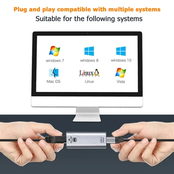 Gigabit ethernet Tinklo plokštė USB Tipo C iki RJ45 Ethernet Adapteris Nešiojamas Išmanųjį telefoną Ethernet Adapteris Tinklo plokštė