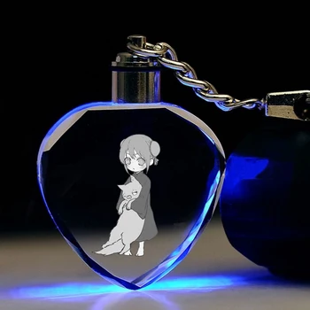 Gintama Serija Širdies Formos Anime LED Raktų pakabukai paketų prižiūrėtojų raktinę Kristalų Žaislas Pultelio Šviesos Keyholder Unisex Dovanos