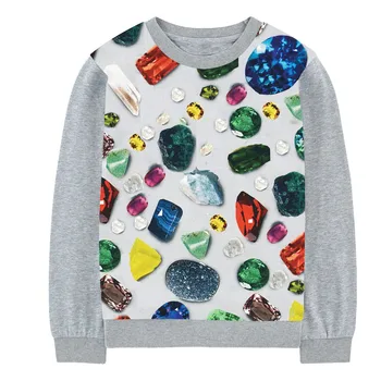 Gražus Perlas serijos stiliaus pavasarį, vasarą Mergina t-shirt spalvinga Spalvoti brangakmeniai 3D spausdinimo 2-10y vaikai tees