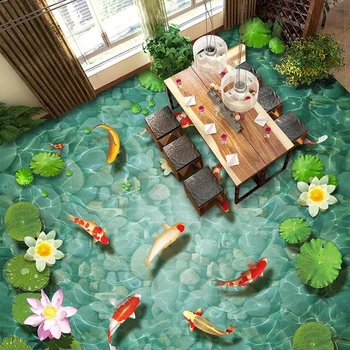 Grindų tapetai Kinijos lotus karpis vonios kambarį Grindų Nuotrauką