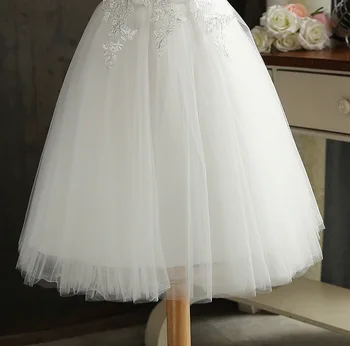 Gręžimo Naujas Nėrinių Balta Nėrinių Trumpas Vestuvės Dress 2020 M. Didmeninės Nuotaka Tuoktis Mergina Suknelės