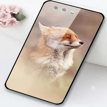 Grūdintas Stiklas Telefono Dėklai Huawei Honor Y6 Y9 2018 2019 6X 8 8A 8X 9X 9 10 30 X10 Max Lite Krepšiai Miško Rudens Red Fox