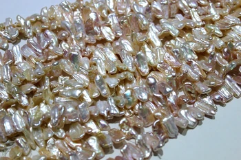 Gėlavandenių Perlų Vėrinį Gamtos Spalva Rausva Danties Formos 8x12-10x20mm 35cm