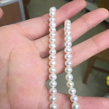 Gėlavandenių Perlų vėrinį Prie Apvalios formos, Dydis 5-6mm puikus blizgesį Papuošalai 