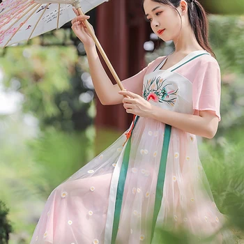 Hanfu moterų suknelė cosplay hanfu suknelė kinų suknelė qipao cheongsam suknelė trumpomis rankovėmis vasarą hanfu egzotiškų drabužių Kinija suknelė