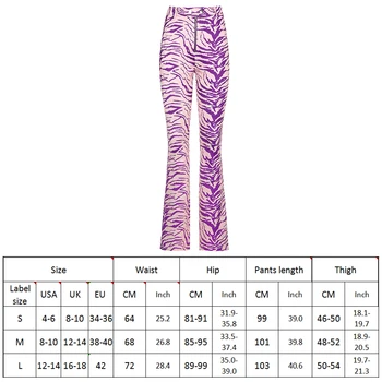 Harajuku Zebra Modelis Flare Kelnės Y2K Estetika Užtrauktuku Didelis Juosmens Kelnės Derliaus E-girl 90-ųjų Mados Violetinės Nuosėdos