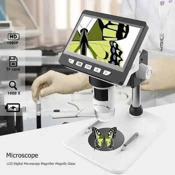 HD 1080P Mikroskopu Nešiojamų Desktop LCD Skaitmeninis Mikroskopas su didinamasis stiklas Padidinti Stiklo