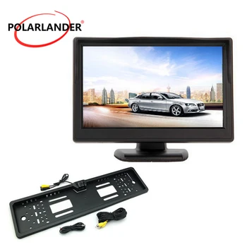 HD Desktop Europos Licencijos Plokštės Sidabrinė/Juoda Automobilių Ekranas 5 Colių TFT Atbulinės eigos Kamera LED Bevielis Siųstuvas Stovėjimo Stebėti
