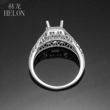 HELON Sterlingas Sidabro 925 5.5 mm Princesė iškirpti Moterų Madinga Bauda Papuošalai, Dovana, unikalus Elegantiškas Vestuvių Pusiau Kalno Žiedas