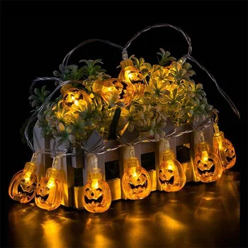 Helovinas Kabo LED String Dekoro Moliūgai/Dvasios/Spider/Kaukolė LED Žibintai, Žibintų Lempos, Namų Lauko Halloween Party Prekes
