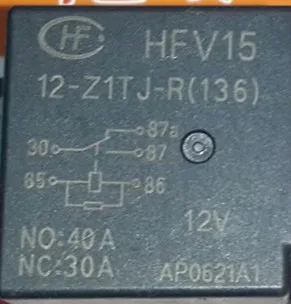 HFV15 12-Z1TJ-R (136) Relė 5 Pin 12V 40A HFV15 12-Z1TJ