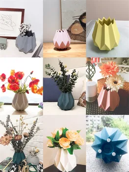 [HHT] Šiaurės Ins Vaza Apdailos Kavos staliukas Gėlių kompozicijų Džiovintos Gėlės Morandi Origami Keramikos Vaza Namų Dekoracijos