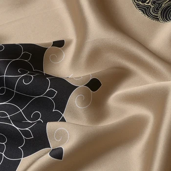 HYSK prabanga natūralaus šilko satino audinio kinijos išskirtinio dizaino, skaitmeninio spausdinimo nekilnojamojo charmeuse šilko dėl palaidinė/pižama E2409