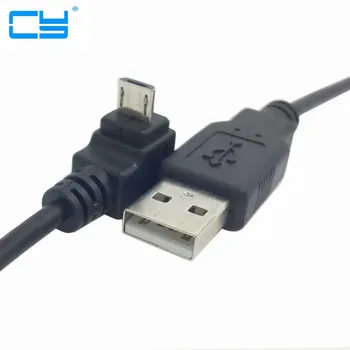 Iki 90 laipsnių kampu Micro USB Male į USB Įkroviklis Duomenų Kabelis 25cm 1ft