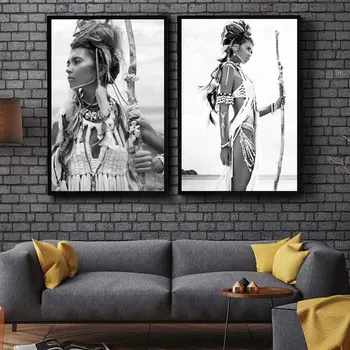 Indijos Moteris Nordic Plakatas Mergina Sienos Meno Tapybos Drobės Plakatai Ir Spausdina Sienos Nuotraukas Kambarį Namų Dekoro Neįrėminti