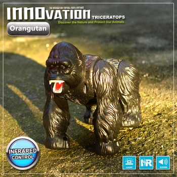 Inovacijų Imituoti Infraraudonųjų spindulių Valdymo Orangutan Subtilus Odos Tekstūra Bite Burną Su Ryškus LED Akis Vaikų Elektros RC Žaislas