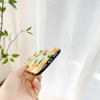 INS korėjos Gėlių Telefono dėklas Skirtas iPhone 12mini 11 Pro XR X XS MAX 7 8 Plius Šoko Įrodymas Telefono Galinį Dangtelį Fundas Minkštos TPU DTD