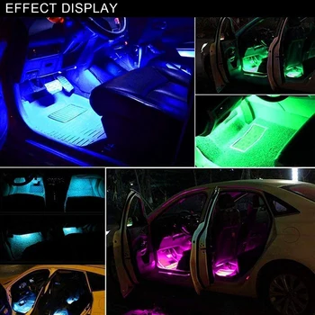 Interjero Automobilių Žibintai, Automobilių LED Šviesos Juostelės Vandeniui 48 LED APP Valdiklio Apšvietimas 