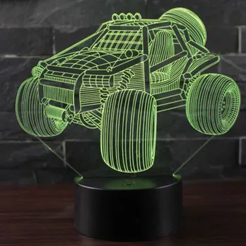 Inžinerija automobilių tema 3D LED Lempos naktį šviesos 7 Spalvų Keitimas Palieskite Nuotaika Lempos Kalėdinių Dropshippping