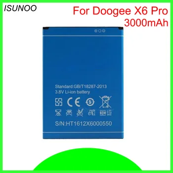 ISUNOO 5vnt/daug Baterijos Pakeitimo DOOGEE X6 3000mAh Baterija Doogee X6 Pro mobilusis telefonas