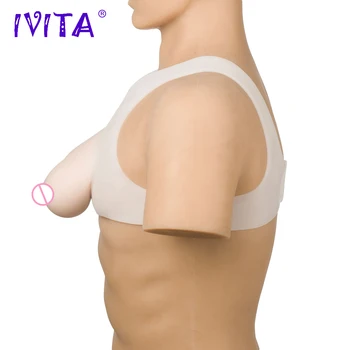 IVITA 1000g Realus Silikoninių Krūtų Formos Fake Boobs Tinka Shemale Transseksualų Crossdresser Drag Queen Transvestitas