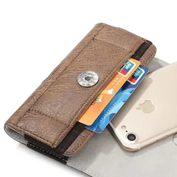 J3 skyrius J5 J7 2017 Telefono krepšys, Universalus PU odos piniginės 