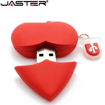 JASTER Meilė širdies stiliaus usb flash drive, pen drive 4gb 8gb 16gb usb stick pendriver USB 2.0 u disko atmintinę karoliai