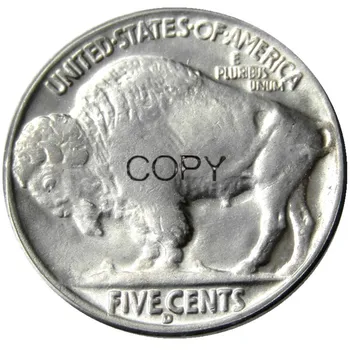 JAV 1934 M. P,D Buffalo Nikelio Penkių Centų Monetų Kopijos