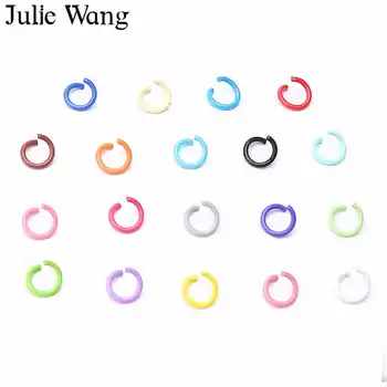Julie Wang 100VNT Sumaišyti Spalvinga Šuolis Žiedai uždarosios Kilpos Karoliai, Apyrankės Auskarai Išvadas Jungtis Papuošalai Priėmimo Priedų
