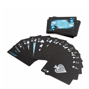 Juoda Matinė Plastiko Pokerio Kortos Vandeniui PET Vandeniui Žaidimo Kortelės Stalo Žaidimai 40FP27