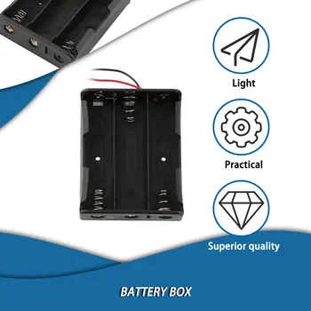 Juodo Plastiko 3x 18650), 3,7 V Baterijos Laikymo Dėžutė Atveju 3 Lošimo Būdas 