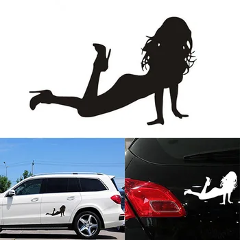Juodos Spalvos 1Pcs Seksualių Merginų Automobilių Lipdukas Kojų Grožį Automobilių Puošimas Atspindintis Įspėjamieji Lipdukai Automobilio Stiliaus Dekoro Balta