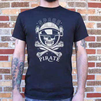 Juokinga Spausdinti Tees Kosmoso Piratų T-Shirt (Mens) Atsitiktinis vasaros stiliaus tshirts