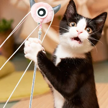 Juokingas Naminių Gyvūnėlių Kutas Kibinimas Lazdelė Žaislai Spalvinga Katė Žaislai Katėms Interaktyvus Stick Kačiukas Katė