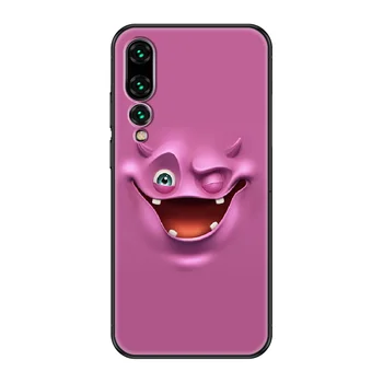 Juokingas veidas 3D Telefoną atveju Huawei P Mate P10 P20 30 P40 10 20 Smart Z Pro Lite 2019 black 3D ląstelių padengti tendencija premjero tpu funda