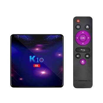 K10 Smart TV Box 4K 8K HD Android 9.0 Media Player 4GB Bluetooth 2.4 G/5G Wifi 4.1 Set Top Box